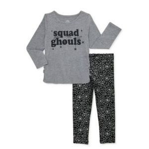 NWT Way to Celebrate HALLOWEEN SQUAD GHOULS GRAY BLACK SILVER MATCHING SET 5T
